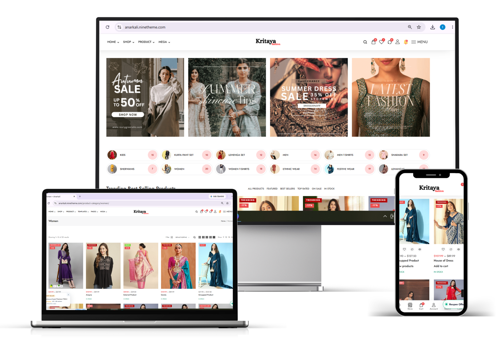 Kritaya Fashion Storefront Preview